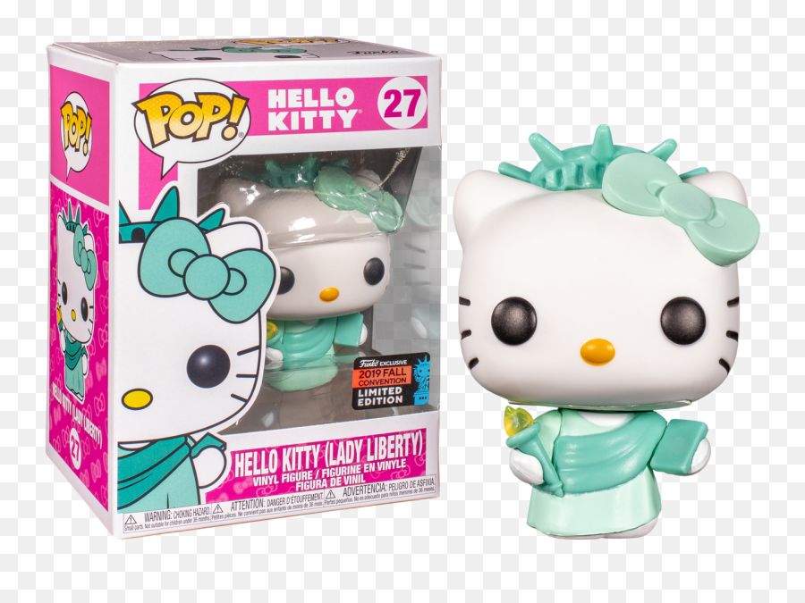 Hello Kitty - Lady Liberty Nycc19 Pop Vinyl Figure Funko Pop Hello Kitty Lady Liberty Emoji,Statue Of Liberty Emotions Of Surprised