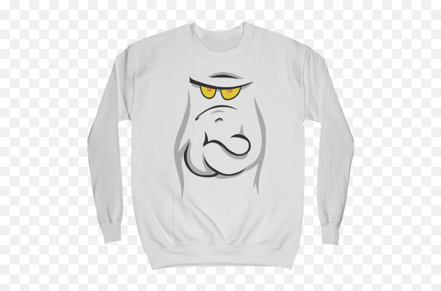 Grumpy Ghost - Long Sleeve Emoji,Long Neck Emoticon
