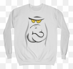 Grumpy Ghost - Long Sleeve Emoji,Long Neck Emoticon