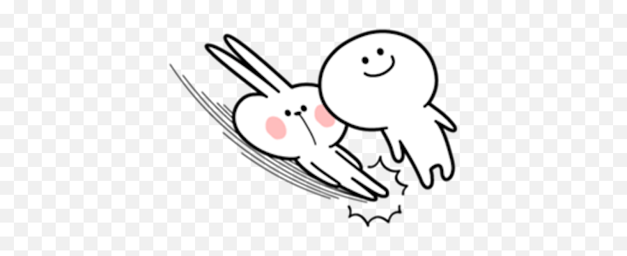 Spoiled Rabbit With Friends By Binh Pham - Happy Emoji,Happy Bunny Emoji Line
