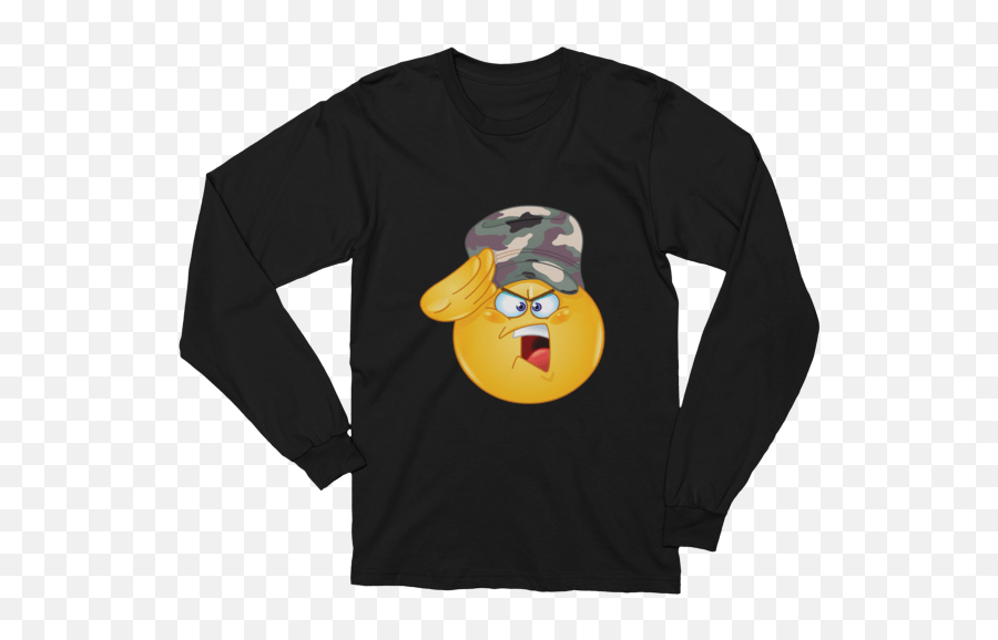 Unisex Soldier Saluting Emoji Long - Deep State T Shirt,Saluting Emoji