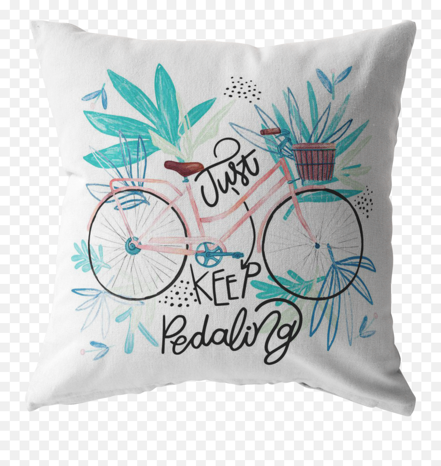 Just Keep Pedaling Throw Pillow - Transparent Farm House Pillows Emoji,Chile Emoji Pillow