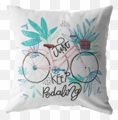 Just Keep Pedaling Throw Pillow - Transparent Farm House Pillows Emoji,Chile Emoji Pillow