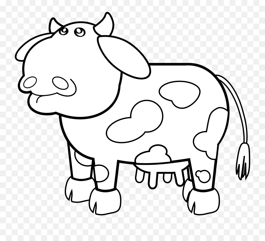 Cow Outline Coloring Pages Cow Outline Mhc3kn Png Printable - Cow Outline Clipart Emoji,Cow And Man Emoji
