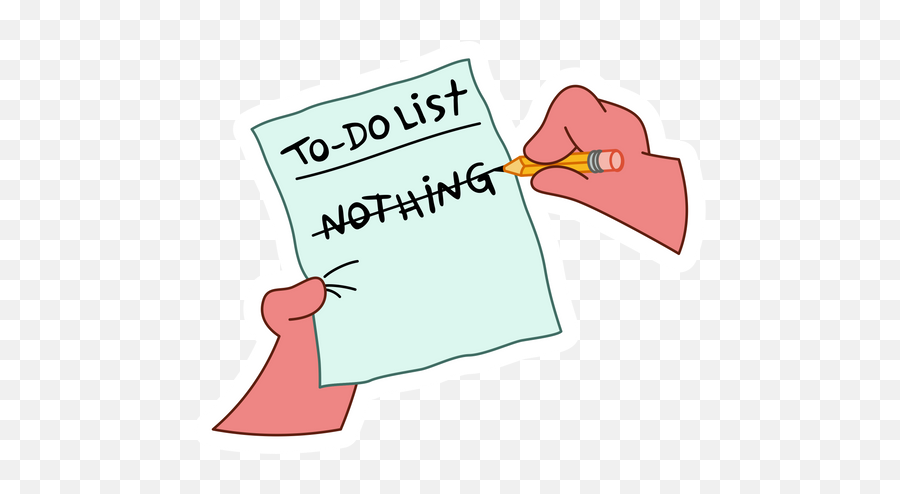 Spongebob Patricks To Do List Nothing Sticker - Sticker Mania Emoji,Emoticon Colon Withdollar Sign