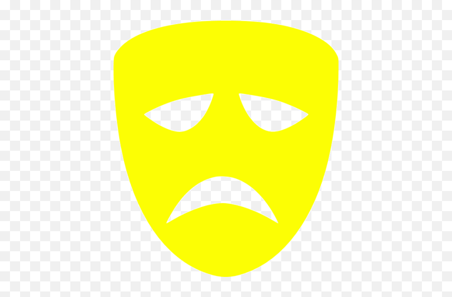 Yellow Tragedy Mask Icon - Free Yellow Mask Icons Emoji,Crying Face Emoji Mask