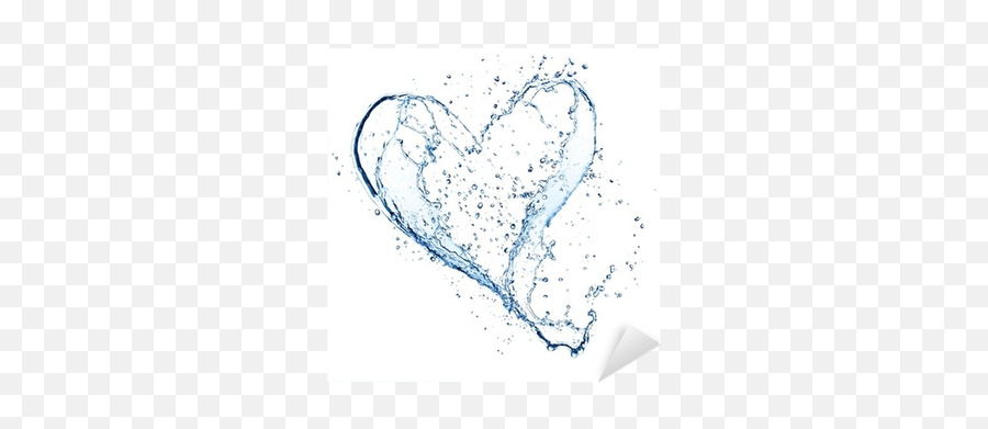 Sticker Heart Symbol Made Of Water Splashes Isolated On Emoji,White Heart Emoticon