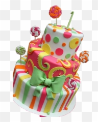 Birthday Cake Colorful Sticker - Cake Decorating Supply Emoji,Emoji Cake Videos