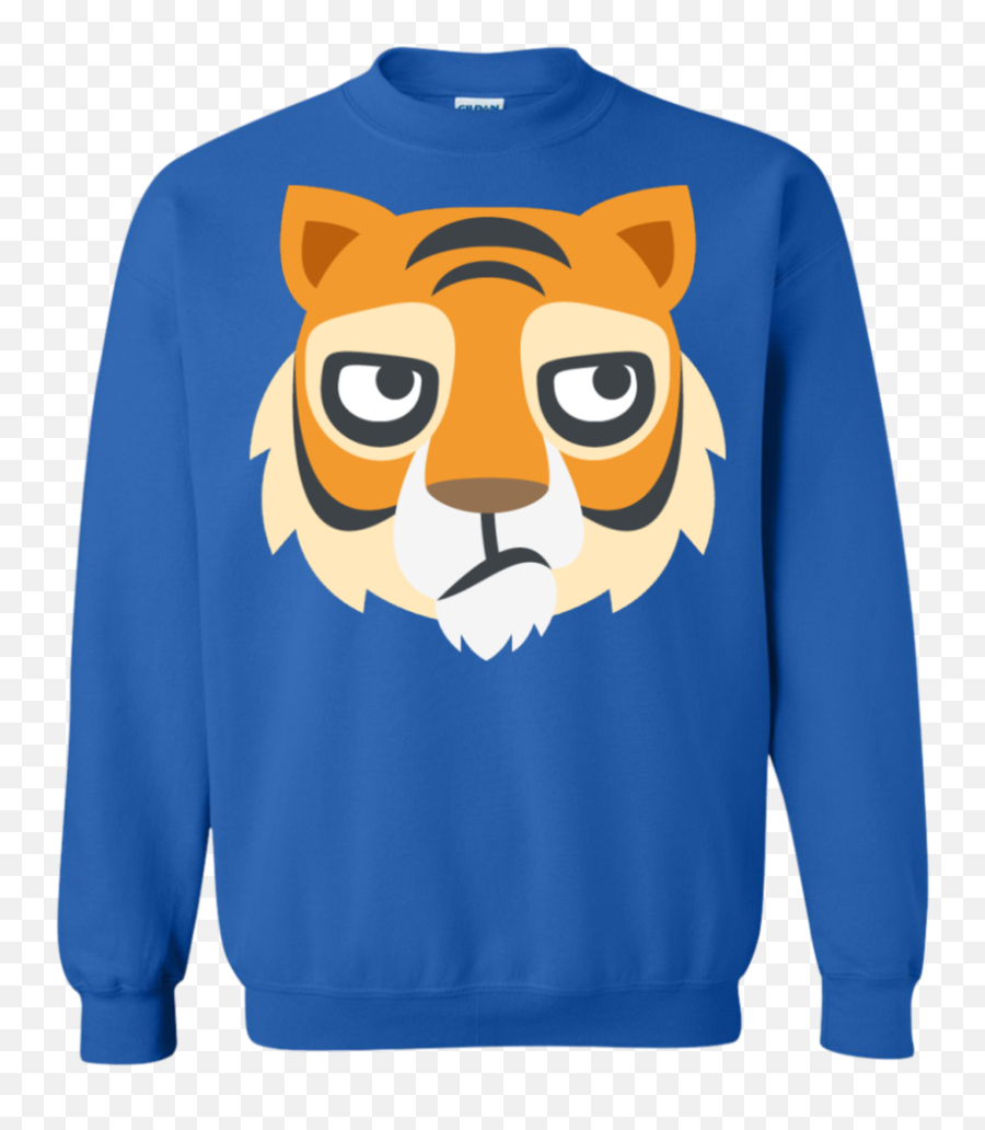 Bored Tiger Face Emoji Sweatshirt U2013 That Merch Store - Tiger Emoji Transparent,Bored Emoji