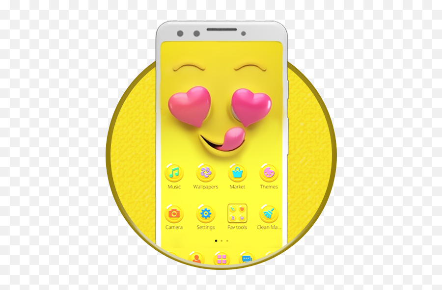 Yellow Smile Love Face Theme - Apps On Google Play Smartphone Emoji,Empires And Puzzles Emoji