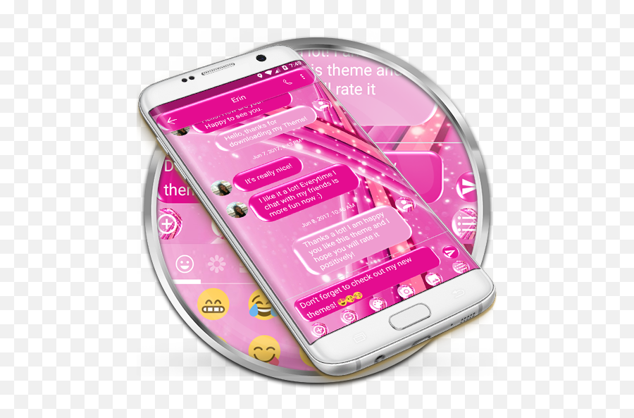 Sms Messages Sparkling Pink Theme - Emoji Chat 100 Download Electronics Brand,Sparkling Emoji