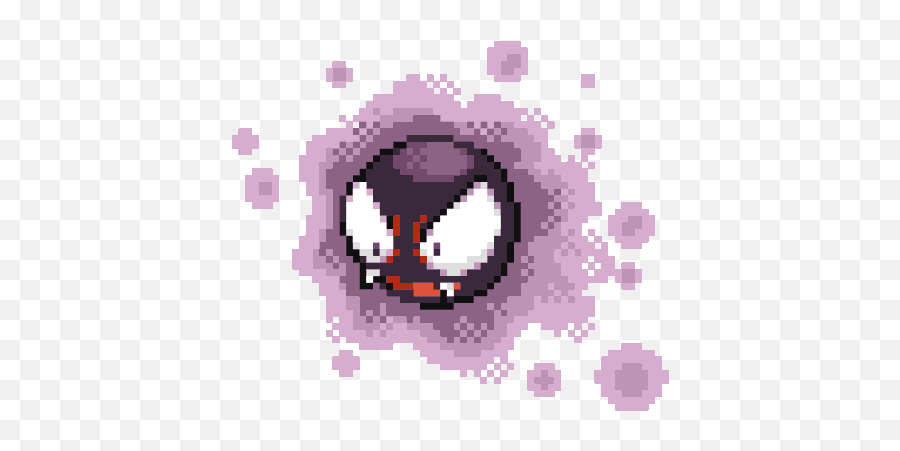 Gastly - Gastly Pixel Art Grid Emoji,Deserted Emoticon Gif