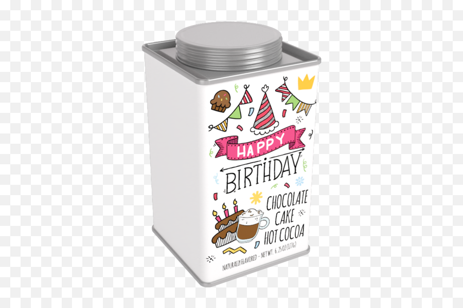 Happy Birthday Chocolate Cake Hot Cocoa 625oz Square Tin - Lid Emoji,Hello Kitty Happy Birthday Emoticon