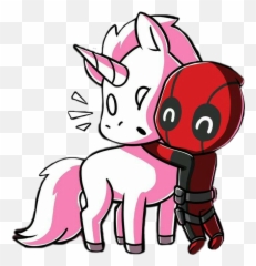 Freetoedit Cute Kawaii Unicorn Deadpool Love Hug Affect - Deadpool Hugging Unicorn Emoji,Unicorns Emojis Cute