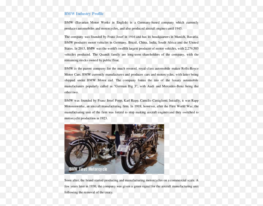 Doc Bmw Industry Profile Kazi Nesat - Academiaedu Emoji,Emotion Motorcycle India