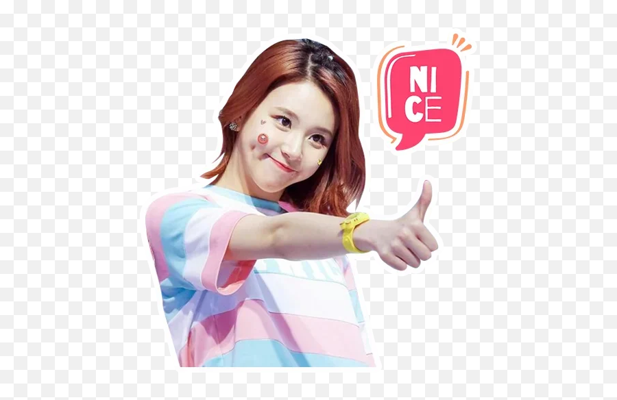 Telegram Sticker From Twice Pack Emoji,Emoji Girl With Red Hair With Thumbs Up