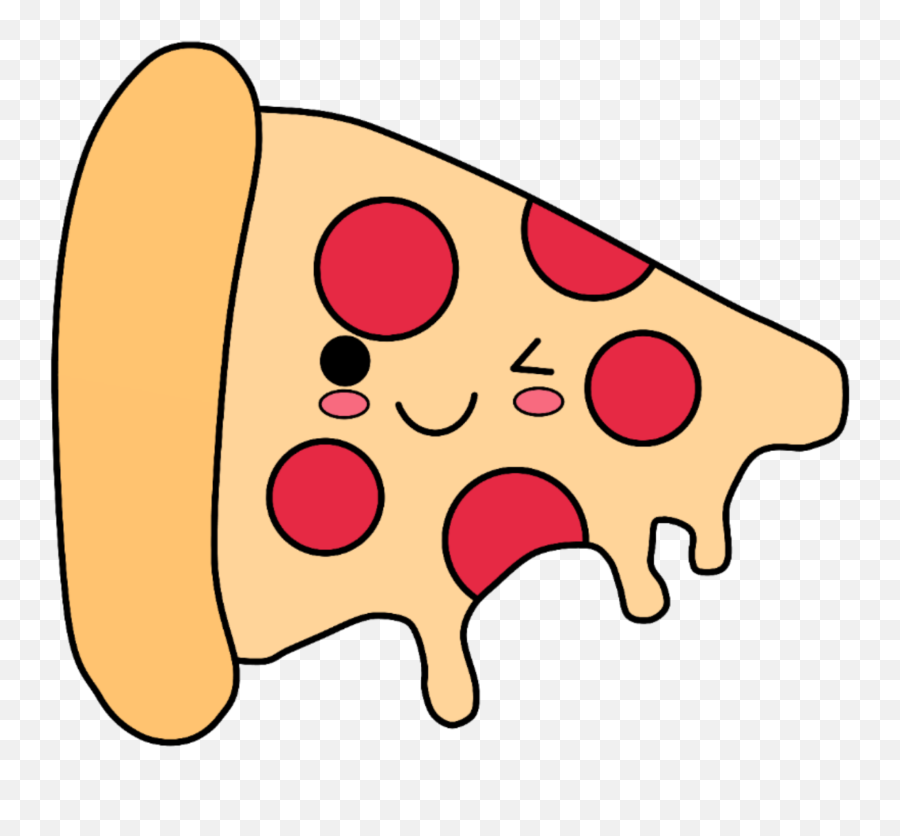 Pizza Kawaii Emoji Cute Sticker - Dot,Text Pizza Emoji