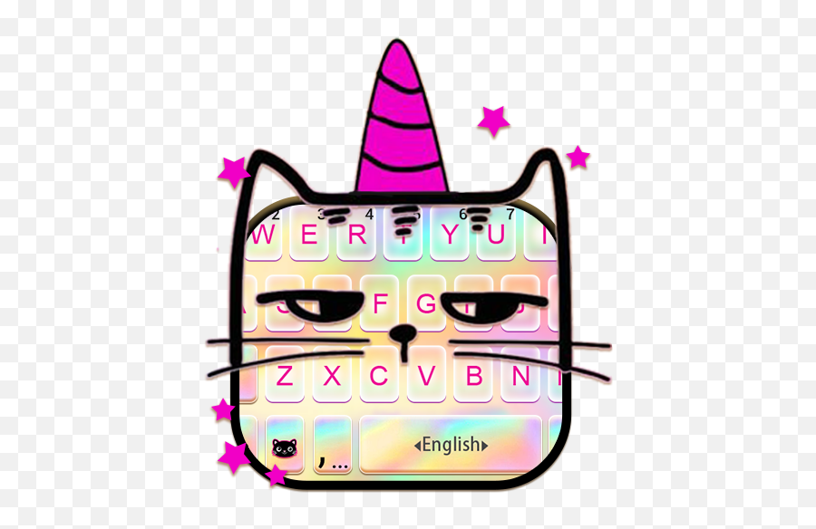Holographic Unicorn Cat Keyboard Theme - Apps On Google Play Girly Emoji,Rastafarian Emoji