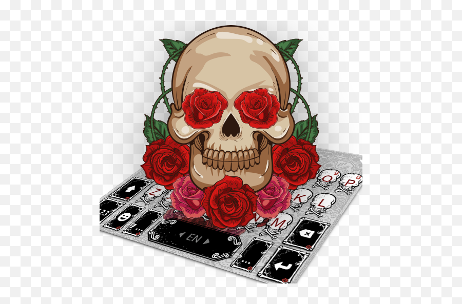 Tattoo Skull Keyboard Theme - Google Play Rose Emoji,Grim Reaper Emoji