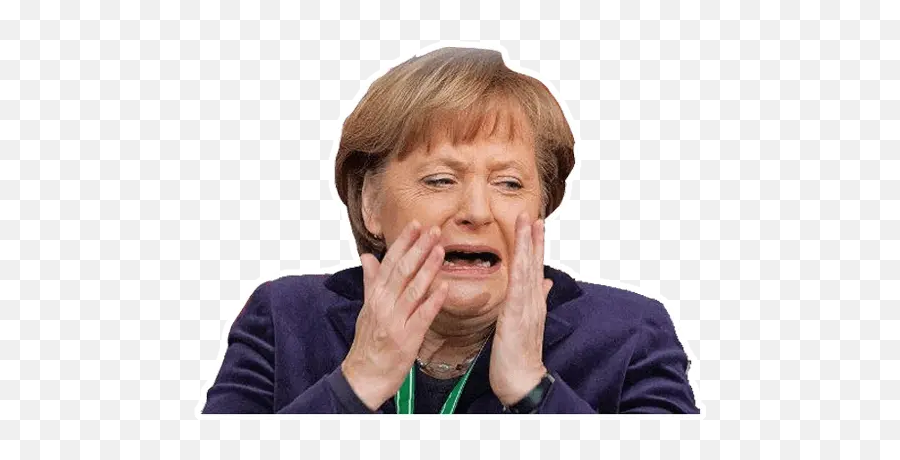 Angela Merkel Sticker Für Whatsapp - Crying Merkel Emoji,Whatsapp Emoji Bilder