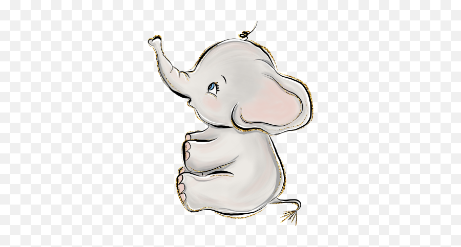 Baby Elephant Cartoon Babygirl Sticker - Cartoon Background Cartoon Baby Elephant Emoji,Baby Elephant Emoji
