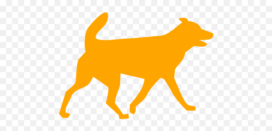 Orange Dog 32 Icon - Free Orange Animal Icons Silhouette Dog Transparent Emoji,Dog With Gun Emoticon