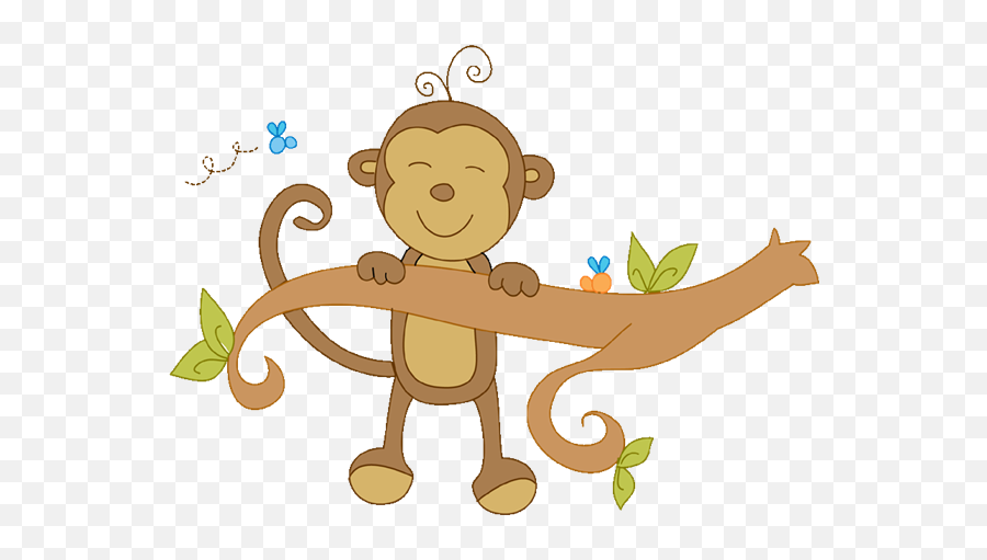 Clipart Birthday Invitations All Colors - Girl Monkey On A Tree Clipart Emoji,Emoticon Of Monkey And Turtle Hugging