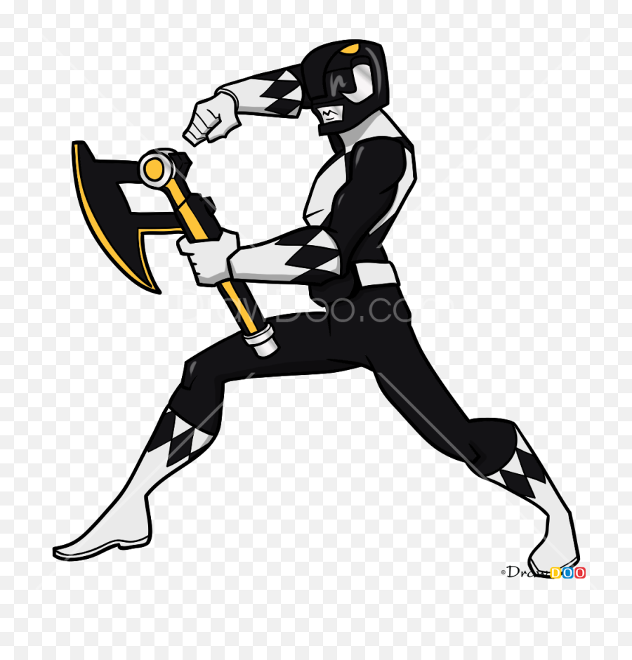 How To Draw Black Ranger Power Rangers - Draw The Black Power Ranger Emoji,Black Power Emoji