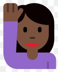 Person Raising Hand Emoji With Dark Skin Tone Meaning - Happy,Lipstick Emoji