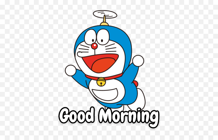 Doraemon - Daily Text Doraemon Drawing With Helicopter Emoji,Good Morning Emoticon Text