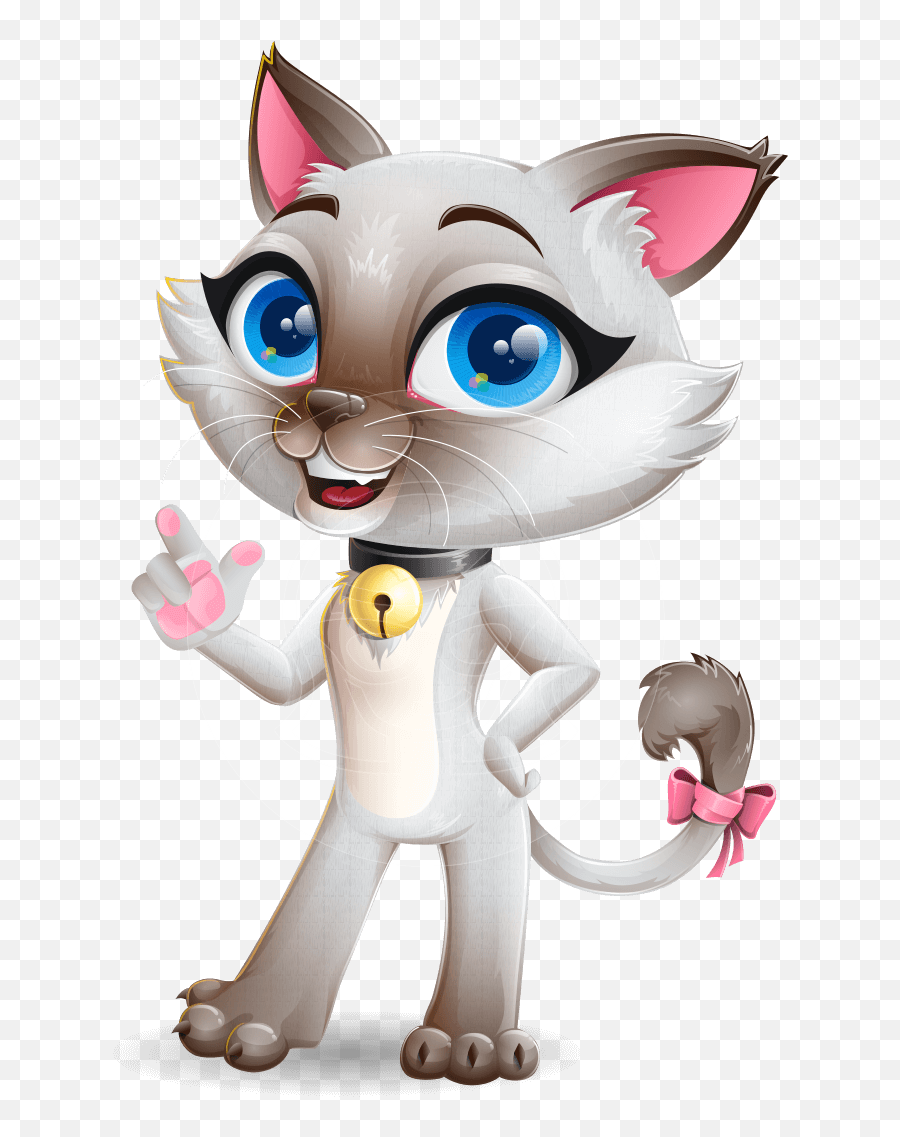Grey Siamese Cat Cartoon Vector Character Graphicmama - Siamese Cat Emoji,Cat Emotions What They Look Like