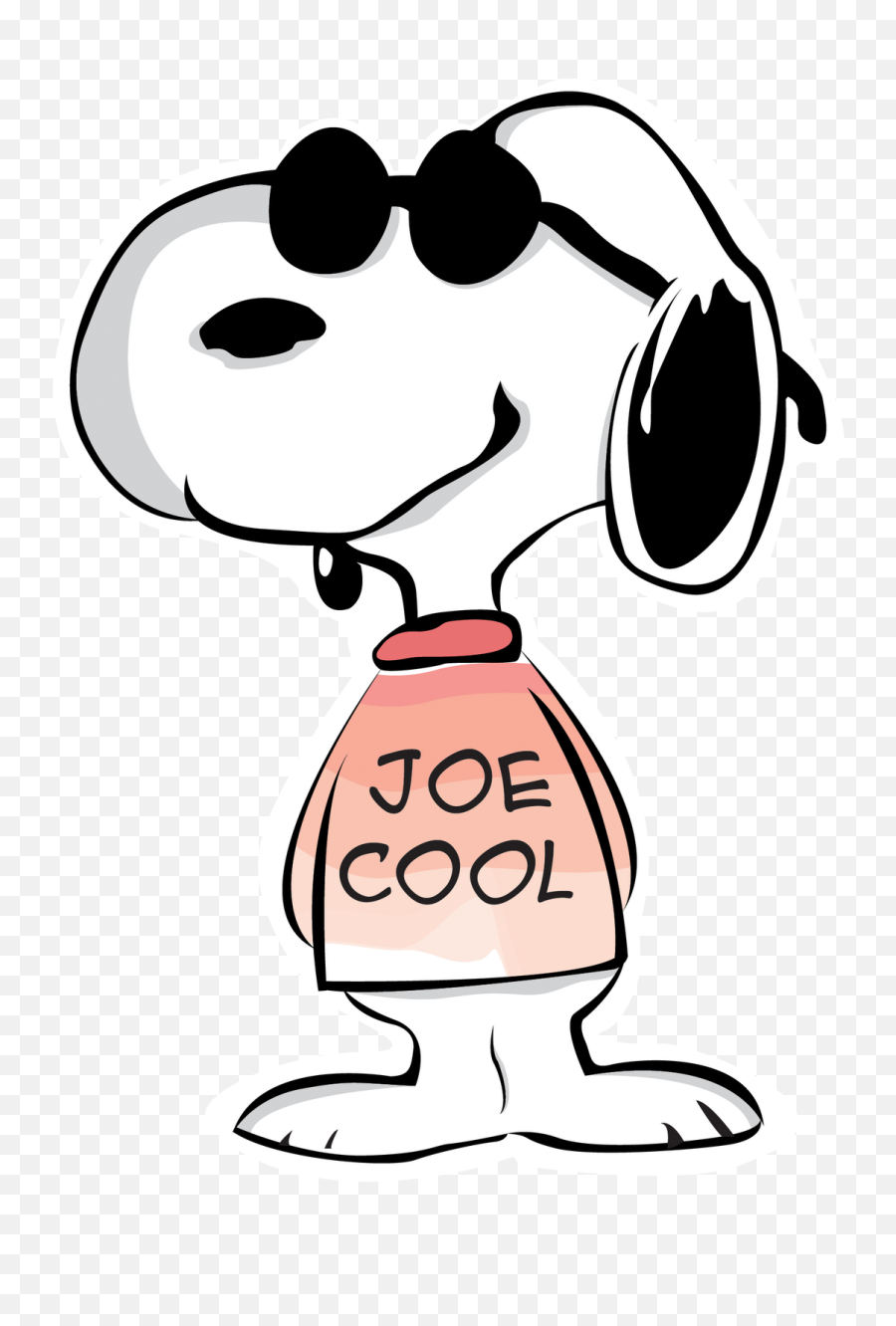 Snoopy Outline Cool Sticker - Snoopy Joe Cool Emoji,Woodstock Peanuts Copy/paste Emojis