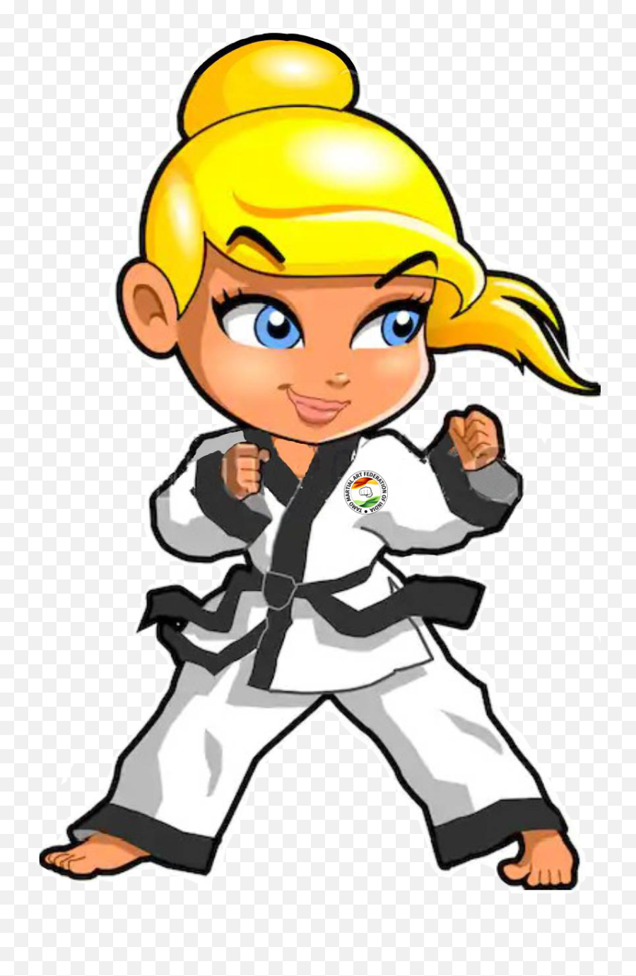 Tamo Martial Art - Karate Girl Cartoon Drawing Clipart Emoji,Christmas Blonde Emoji