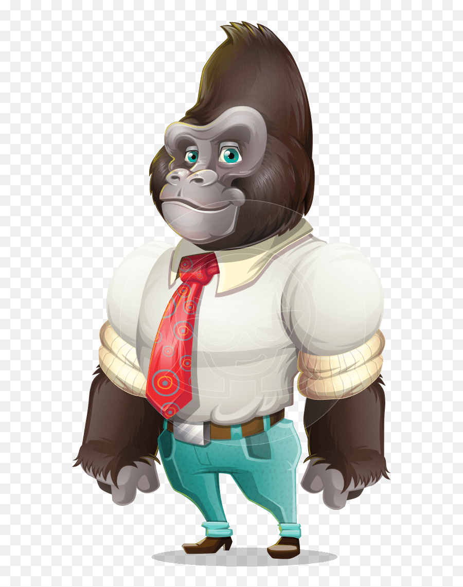Business Gorilla Cartoon Vector - Gorilla Cartoon Character Emoji,Gorrilla Emotions