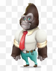 Business Gorilla Cartoon Vector - Gorilla Cartoon Character Emoji,Gorrilla Emotions