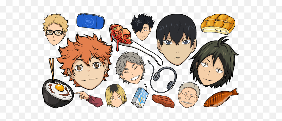 Haikyuu Cursor Collection - Custom Cursor Emoji,Anime Character Game Emotion Sets