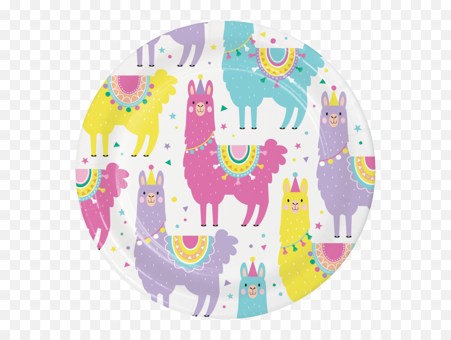 Llama Party Amscan Asia Pacific - Llama Party Dessert Plates Emoji,Llama Emoticon