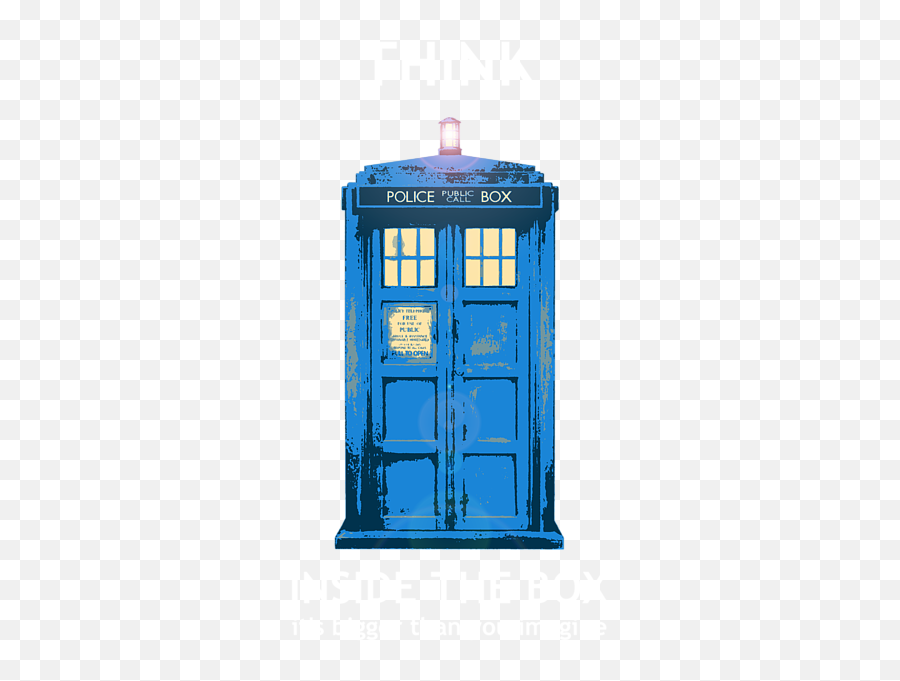 Tardis - Think Inside The Box Tshirt Emoji,Small Tardis Emoticon