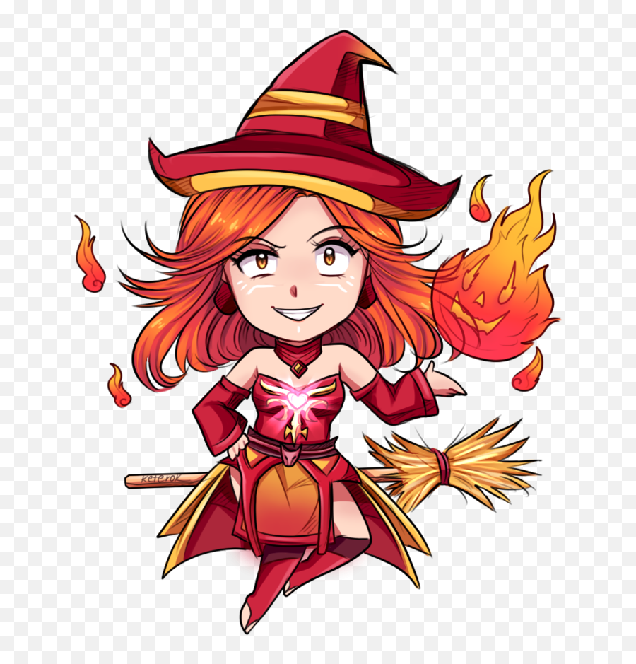 Dotafreak On Twitter Fire Witch By Keterok Dota2 Fanart Emoji,Witch Emoticons