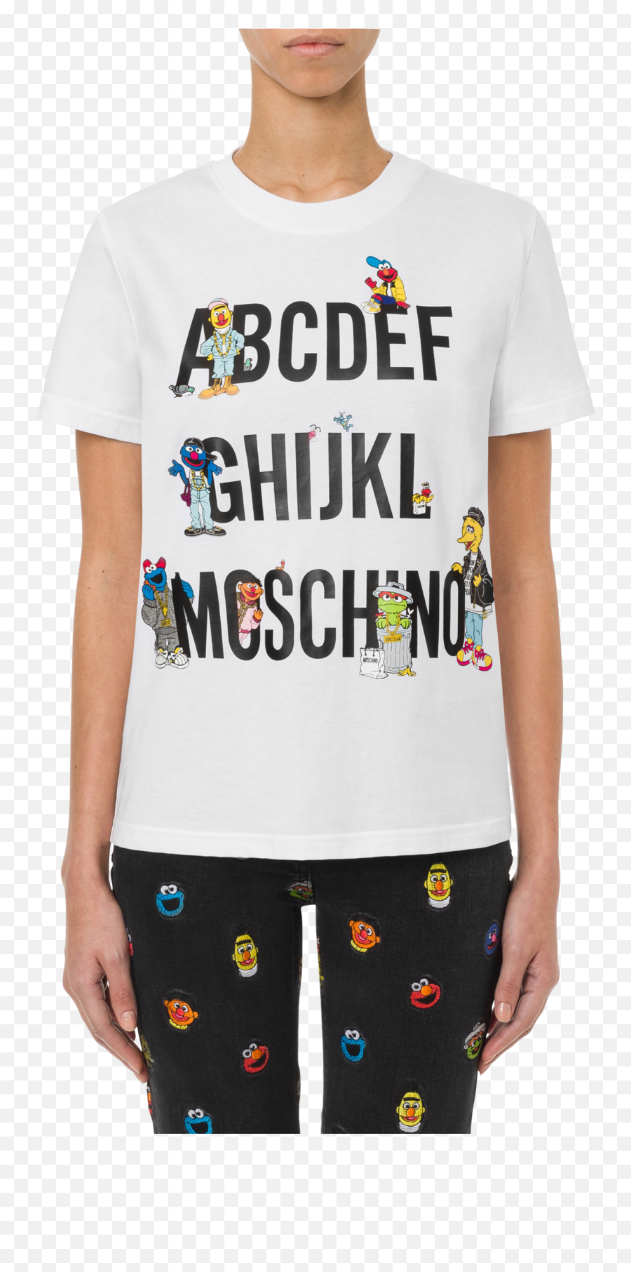 Sesame Street Abc - Defghi Tshirt Womenu0027s Tops Moschino Emoji,Sesame Street Emoticons For Iphone