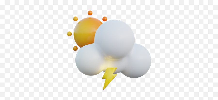 Premium Thunderstorm Day 3d Illustration Download In Png Emoji,Thunder Emoji