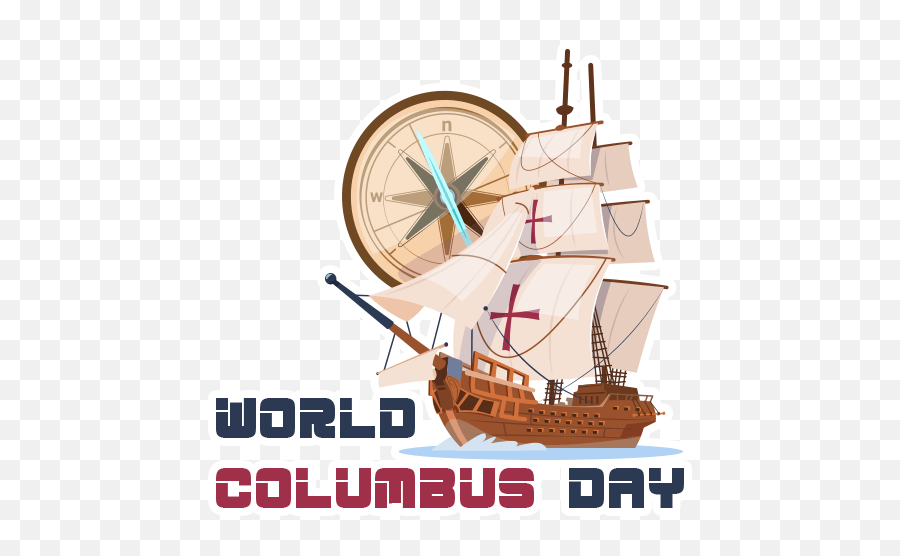 Columbus Day By Marcossoft - Sticker Maker For Whatsapp Emoji,Pirate Ship Emoji