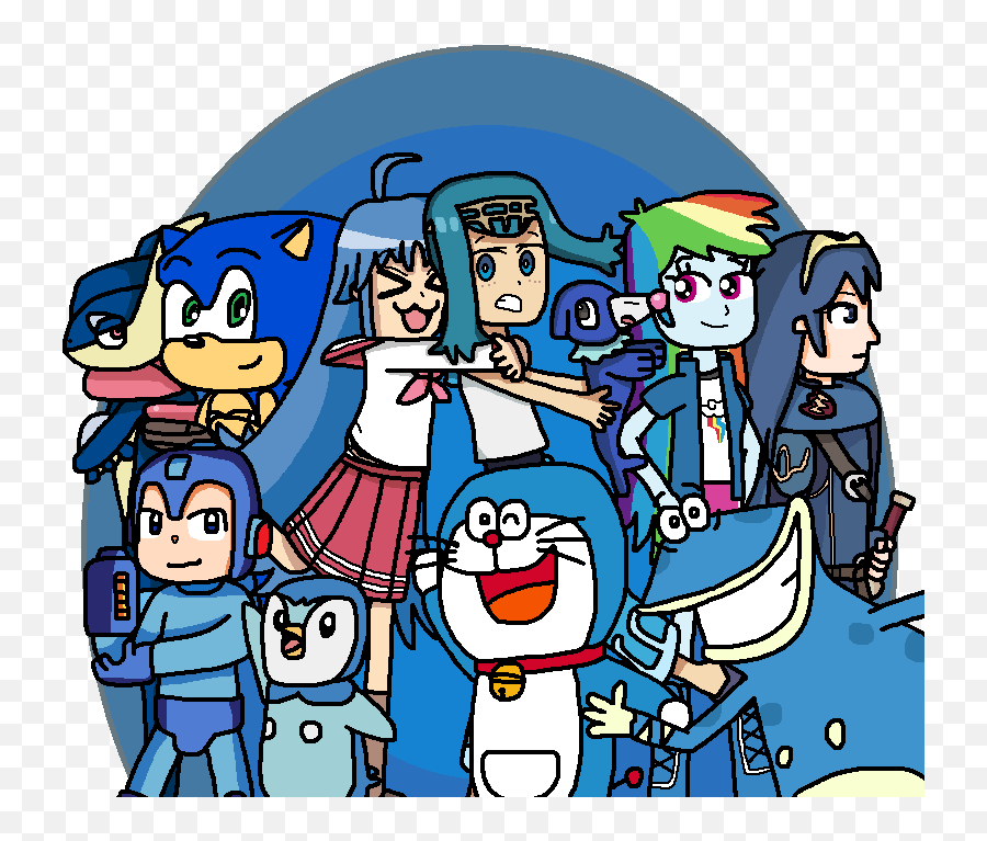Download Mighty355 Blue Crossover - Doraemon Crossover Emoji,Doraemon Emoji