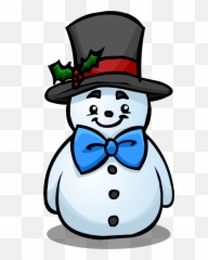 Clipart Snowman Hat Clipart Snowman - Snowman With A Top Hat Emoji,Snowman Emoji Pillow