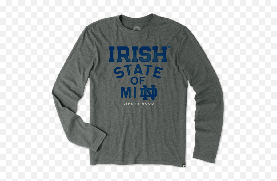 Mens Notre Dame Irish State Of Mind - Long Sleeve Emoji,Faze Up Emoji