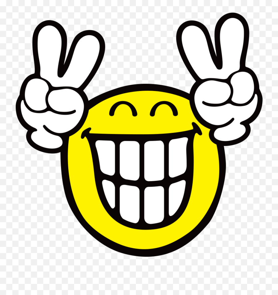 Emoji Peace Gif - Smiley Face With Teeth Clipart,Peace Sign Emoji