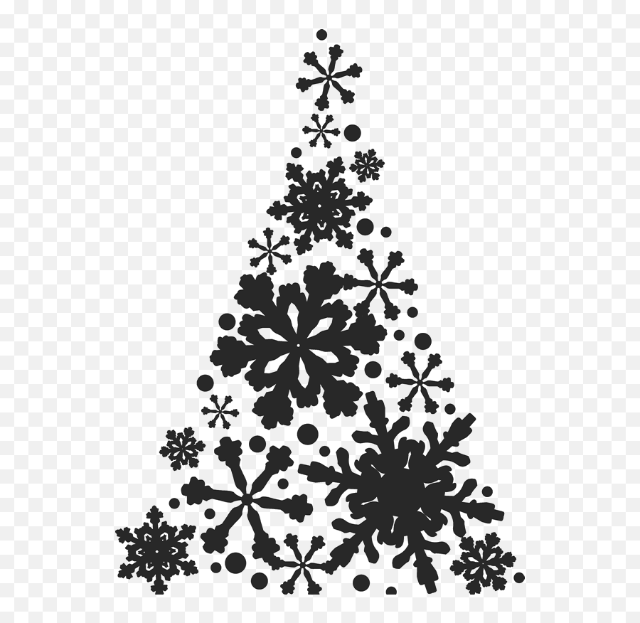 Snowflake Christmas Tree Stamp - Snowflake Christmas Tree Outline Emoji,Custom Snowflake Emojis