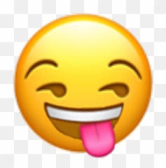 Emoji Lick Smirk Yellow Pixle22 Hot Sticker By Evie22 - Happy,Smirking Emoji