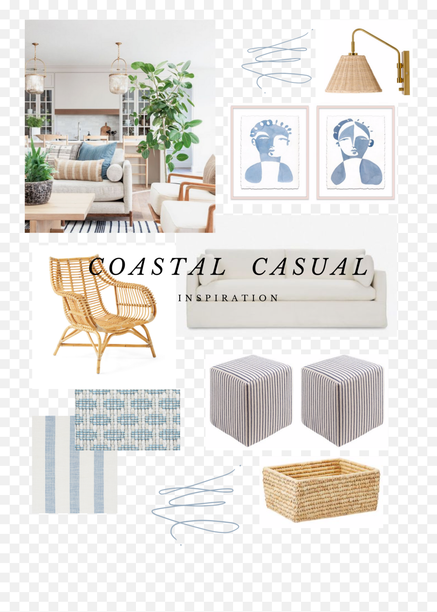 Coastal Casual Living Room Inspiration - Furniture Style Emoji,Beach Themed Emotion Board