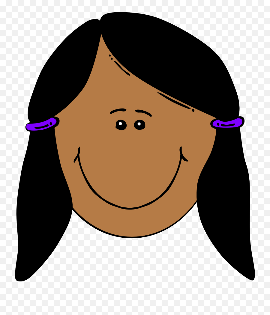Girl With The Black Pigtails Clipart Free Image Download - Black Hair Clipart Emoji,Girl Emotions Clipart